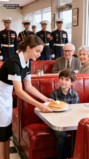 Every morning, I secretly left food for a l0nely b0y — making sure the café manager never noticed. But one morning, he didn’t show up. Instead, black cars stopped outside, and the letter the s0ldiers handed me nearly made me collapse. Every day felt like a loop — same faces, same coffee aroma, same chime above the door. Until him. A small b0y, maybe ten, dragging a backpack that looked too heavy for his little shoulders. He always came at 7:15, sat quietly in the corner, and ordered nothing but 