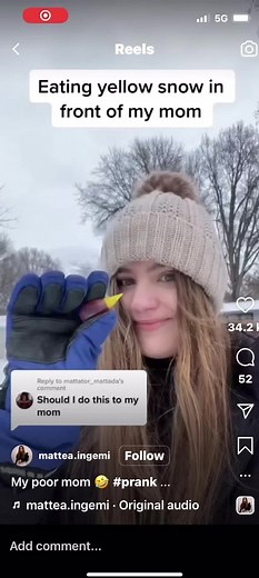 Eating Yellow Snow in Front of Mom | Lula Snow Prank Video