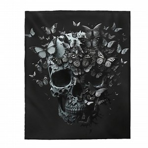 Skull Blanket! Velveteen Plush Blanket With a Black and White Skull and Butterflies! Gothic Image on a Super Soft Throw Blanket. Great Gift! - Etsy
