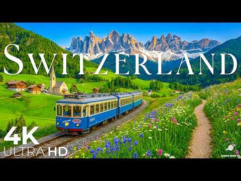 Switzerland Spring Atmosphere 🌼 Calm Lakes & Fresh Alpine Air | 4K Nature