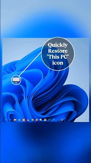 Restore This PC icon on Windows Desktop quickly. #windows11
