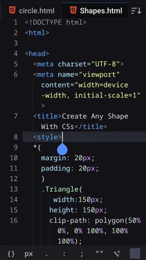 Create Any Shape With Css code #coding #frontendcourse #webdesign #shorts #htmlcss #cssfilters #css