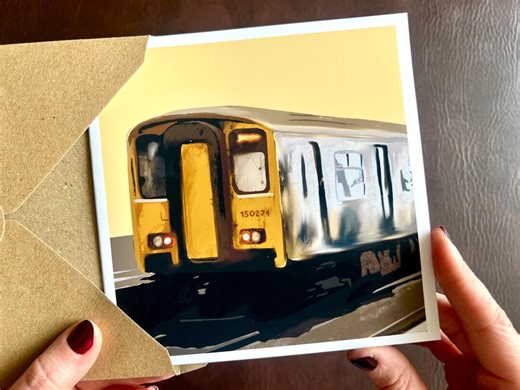 Class 150 Train Art Card - British Rail Birthday Card for Trainspotter Railway Enthusiast - Etsy Canada