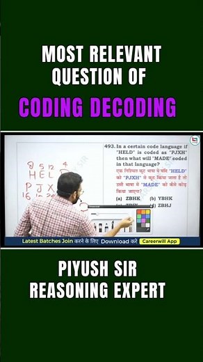 Coding Decoding Question Solution Easy Method.