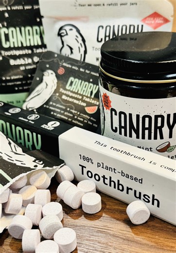 I just brushed my teeth… for absolutely no reason. We’re testing some products from @Canarycleanco and their kiwi strawberry toothpaste tabs caught my attention. So I tried them. And honestly… they’re great. Canary makes personal and home care products in glass or 100% biodegradable packaging, which fits right in with what we’re building at Root River. We’re still exploring a few of their items to see if they’re the right fit for our shelves, but it’s exciting to find brands pushing the same mis
