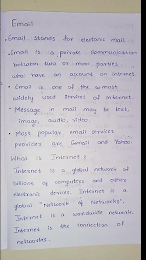 What is E-mail? || What is internet? #email #internet #definitions #notes