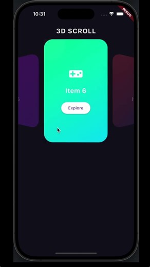Amazing 3D Scroll in Flutter! 🔥 | Flutter UI Animation #shorts