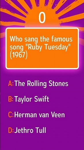 Can you name the artist behind Ruby Tuesday in 1967?
