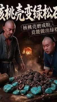 沉浸式體驗清朝「皮門」兄弟，核桃殼磨粉染色製作「綠松石」的一天#清朝 #歷史 #歷史故事 #綠松石 #AI創作浪潮計劃