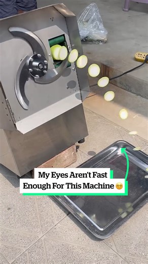 Meet the ultimate kitchen helper: a vegetable cutting machine that turns tedious chopping into a speedy, precise task. With its spinning blade, even tricky vegetables like aubergine are sliced evenly in seconds. No more uneven pieces or sore fingers from repetitive cutting. Perfect for stir-fries, salads, and meal prep, this gadget saves time and effort while keeping your kitchen safe. Watch as vegetables glide effortlessly through the machine, transforming into perfect slices ready for cooking 