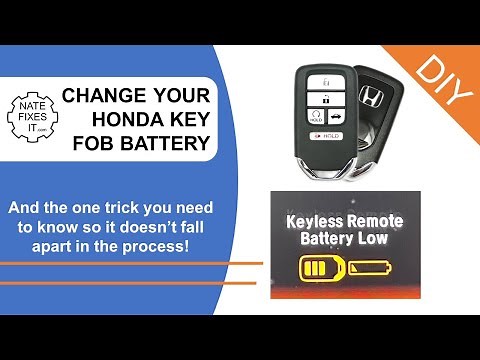 Honda key fob battery replacement - keyless remote battery low - How to change Honda remote battery