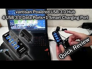 vantisan Powered USB 3.0 Hub, 4-Port USB Hub Splitter, 4x Data + 1 Smart Charging Port, Review