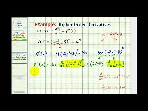 Ex 5: Determine Higher Order Derivatives Requiring the Product Rule and Chain Rule