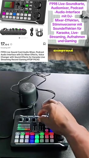 F998 Live Sound Card for Gaming and Streaming