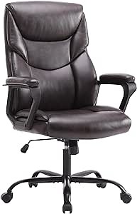 Amazon.com: Big and Tall Office Chair - High Back Ergonomic Executive Desk Chair with Extra Wide Seat, PU Leather Computer Chair with Padded Armrests : Home & Kitchen