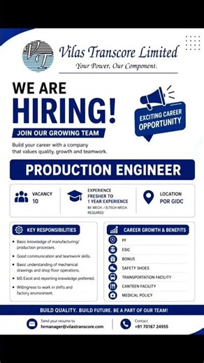 Production Engineer Job | Manufacturing & Production Engineering Career