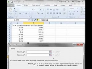 Excel Regression line equation