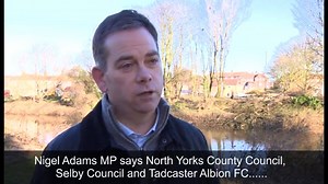 Plans for Tadcaster temporary footbridge revealed - land for bridge provided by Selby Council and North Yorkshire County Council with access over Tadcaster Albion football club car park. Will be downstream of flood damaged road bridge. NYCC say work will start "as soon as possible" More on Look North 1.30pm & 6.30pm | BBC Yorkshire