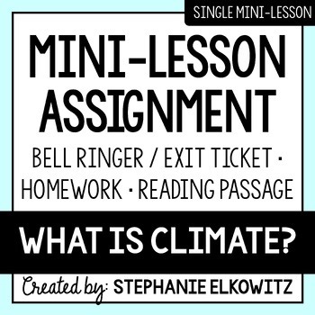 What is climate? Mini Lesson Activities | Sub Plans