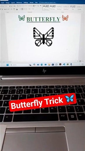 ✅️Hidden Symbol Trick 😍 Word me Butterfly in seconds! #trending #viralvideo #1million #msoffice