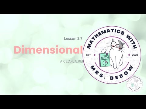 Dimensional Analysis a.k.a. Converting Units