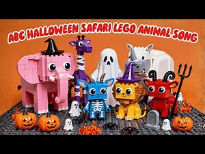 ABC Halloween Safari LEGO Animal Song | Nursery Rhymes | Little Trunky Learns