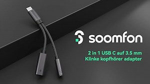 SOOMFON USB C auf 3,5mm Klinke Kopfhörer Adapter und Laden 2 in 1 Typ C Adapter Kopfhörer Laden mit PD 60W Schnellladung Aux Audio Kabel für Samsung S21/S20, Huawei P40/Mate40/30, Pixel 5/4 XL