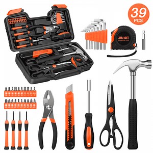 Cshidworld 39 Piece Tool Sets All Purpose Household Tool Kit, Home Tool Set Case with Toolbox Great for Girls Ladies and Women, Household Hand Kit for Home Garage Office College Dormitory, Orange - Walmart.com
