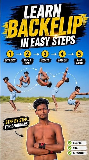 Learn a Backflip Step by Step 🔥 | Easy Beginner Tutorial #tutorial #backflip #shorts #trending