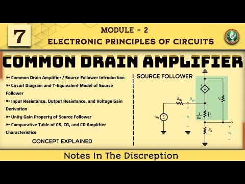 7 Common Drain Amplifier Explained | EPC Module 2 ECE 3rd Sem Latest Scheme VTU