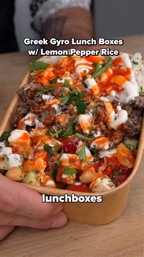 Mishka Murphy on Instagram: "Greek Gyro & Lemon-Pepper Rice Lunch Boxes Full written recipe with macros, tips & tricks, & a grocery list is available at the link in my bio. One of my all-time favorite restaurant meals growing up was a giant lamb gyro platter with fluffy rice on the side and the whole thing absolutely slathered in hot sauce and tzatziki. This week’s meal prep recipe brings all of those killer flavors to your table in a much more nutritionally balanced way - and it’s super easy to