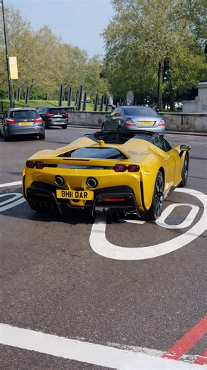 Ferrari SF90 Spider with the roof down