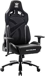 Fuqido Big and Tall Gaming Chair - PC Racing Computer Chair with Adjustable 3D Armrest Headrest Lumbar Support Expensive Office Chair Swivel Game Chair1