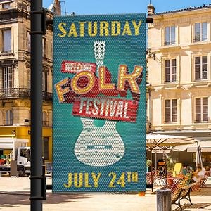 [Hot Item] Custom Doubles Sided Mesh Print Fabric Street Pole Event Roadside Banner Printing