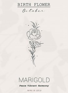 October Birth Flower Tattoo Design: Marigold Floral Art (digital Download) - Etsy
