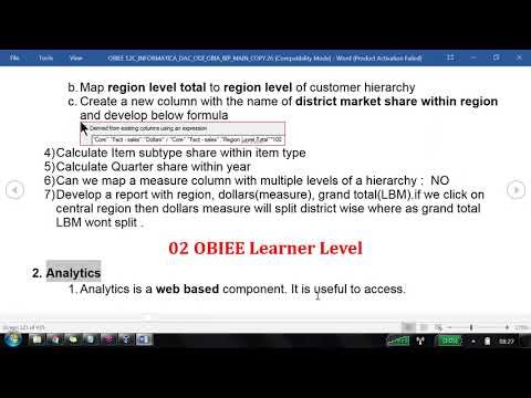 OBIEE 12C Tutorial Part 21 Creating Catalog