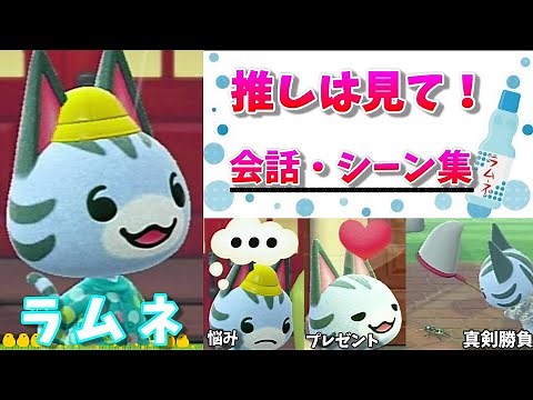 【あつ森】可愛いラムネちゃんの会話・シーン集！(悩み・虫とり・プレゼント・歌など)【あつまれどうぶつの森】