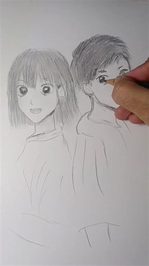 drawing Chinatsu Kano and Taiki Inomata blu box #drawing #animeeart #blueboxanime