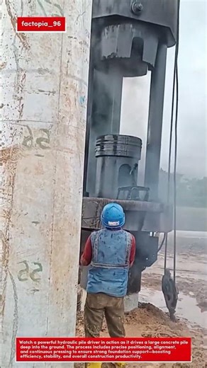 Extreme Pile Driving Power: Massive Hydraulic Press at Work!