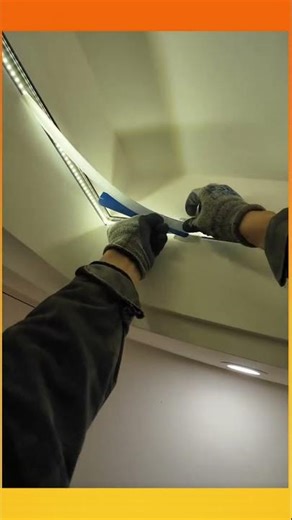 Installing LED strip lights along the house ceiling to create soft, modern, and decorative lighting.