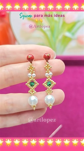 #tutorial de aretes con perlas, cristales y mostacillas… #Fabricación de aretes elegantes y fáciles de hacer 🌟#aretesdemoda #pendientes #navideños #christmasjewelry #earrings #paratiiiiiiiiiiiiiiiiiiiiiiiiiiiiiii #fb | Artlopez