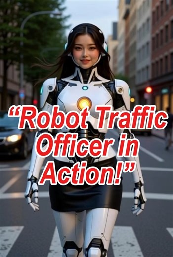 Robot Traffic Officer inAction #robot #tech #humanoid