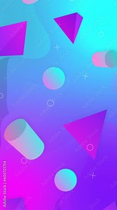 Gradient shapes in 3D space. Stock Video