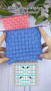 Checkerboard Stitch Knitting Pattern: #knittersofinstagram #knittinglove #tejido #knit #agujas #maglia #strickmuster #strickanleitung #knittingpatterns #knitting_inspiration | Free Knitting Patterns