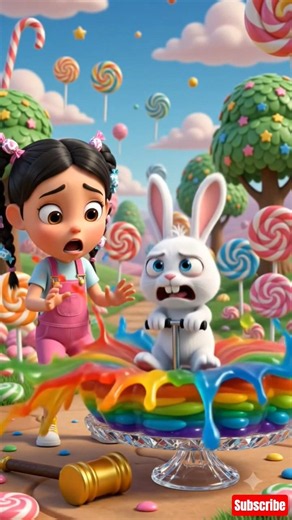 Bunny's GIANT Rainbow Jelly Rocket Disaster! #shorts