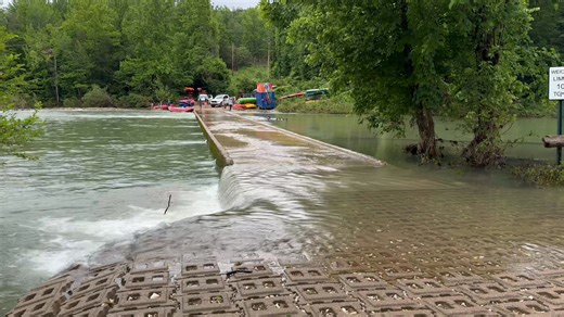 05/28. Buffalo River @ Ponca. 1:15 pm. After another small rise last night the river is at 5.5 ft (776 cfs) and dropping again. High moderate. Hydrograph in the comments. | Lost Valley Canoe & Lodging