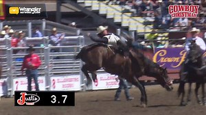 Reigning World Champion Bareback Rider Tim O'Connell has his sights set on the WNFR as well as another World Championship, and his showing in Ellensburg will certainly help. The Iowa cowboy took Zulu Warrior to the pay window with an 88 point ride to win the bareback riding on Monday afternoon. | Wrangler Western
