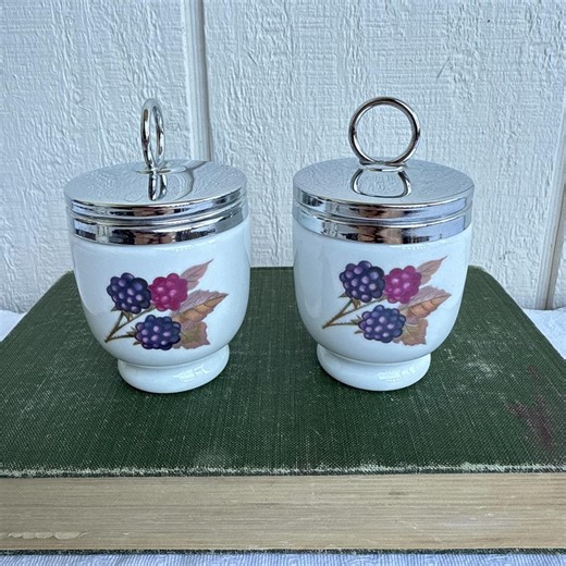 Pair of Egg Coddlers Royal Worcester Standard Size, Blackberry Motif Evesham - Etsy Canada