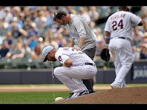 Brewers pitcher pukes twice on the mound against Phillies (Video)