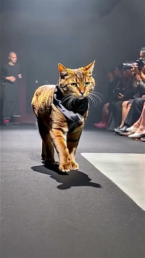 Dressed to Impress: Fashionable Cats on Stage #cat #pet #catwalk #fashion #catlovers #funny #cute